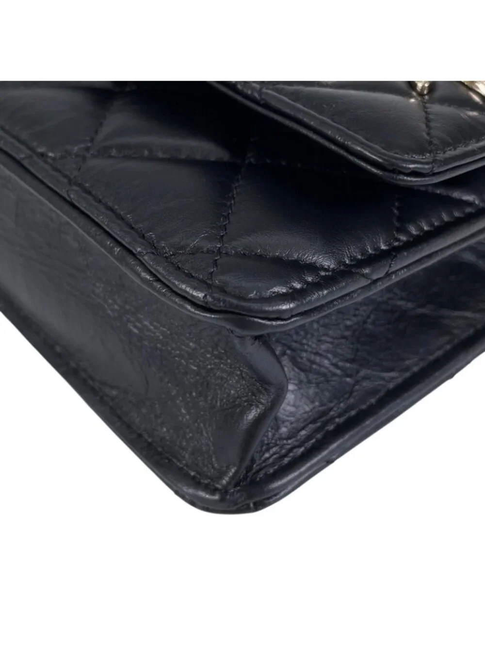 Chanel 2.55 Quilted Icon Charm Embroidery Chain Wallet Shoulder Bag Calfskin